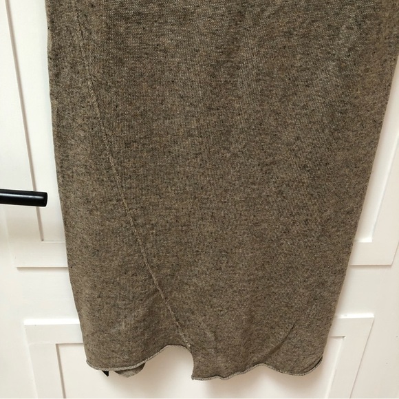 Zara linen blend soft long organic asymmetrical hem body dress heathered M - Picture 6 of 11